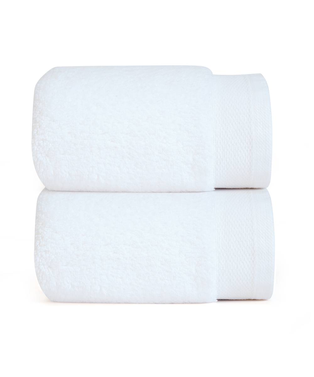 MicroCotton Lea Blanc Hand Towel Pack of 8 - Small Cotton Towels for Bathroom Use