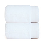 MicroCotton Lea Blanc Hand Towel Pack of 8 - Small Cotton Towels for Bathroom Use
