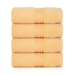"Vibrant color wash towels crafted from luxurious micro cotton."