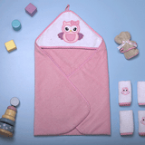 OLLY AND LILY BABY HOODED TOWEL SET - OWL