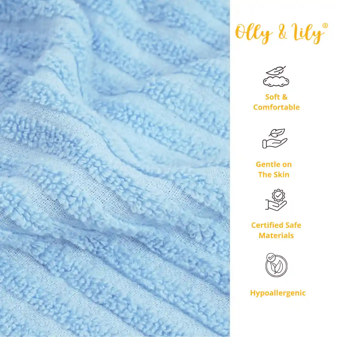 "Baby bath towel crafted to provide gentle care for your baby's sensitive skin."