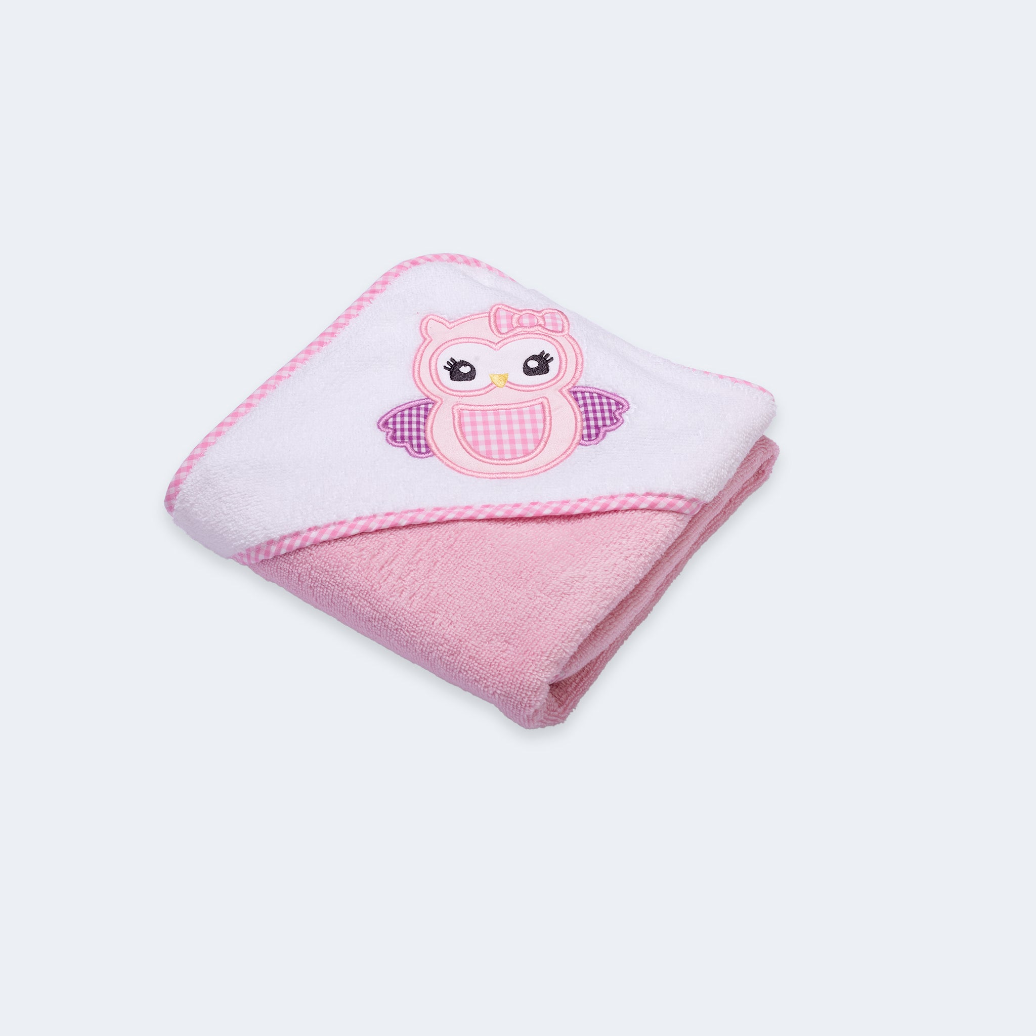 "Soft hooded baby towel featuring a charming owl design for cozy and warm bath times."