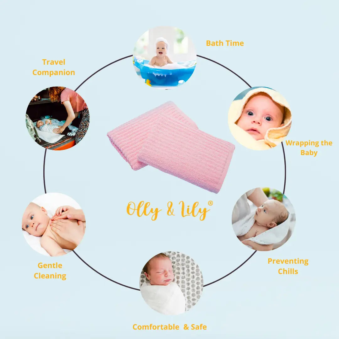 "Newborn baby bath towel made with soft cotton for ultimate comfort and absorbency."