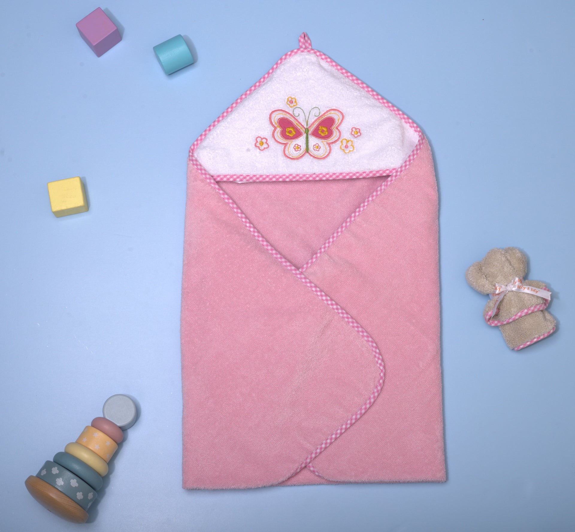 OLLY AND LILY BABY HOODED TOWEL Butterfly - Main Image