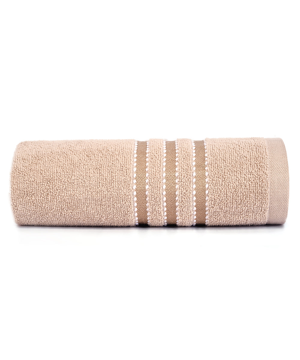 Folded Prime Club Rivera Bath Towel showcasing luxury cotton fabric for superior absorbency and comfort.