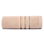 Folded Prime Club Rivera Bath Towel showcasing luxury cotton fabric for superior absorbency and comfort.