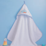 "Soft shark hooded towel for babies, offering a playful design and ultimate comfort after baths."